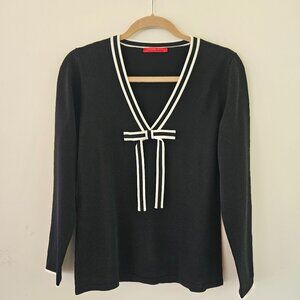 Carolina Herrera Black V-Neck Sweater / Top, Size M